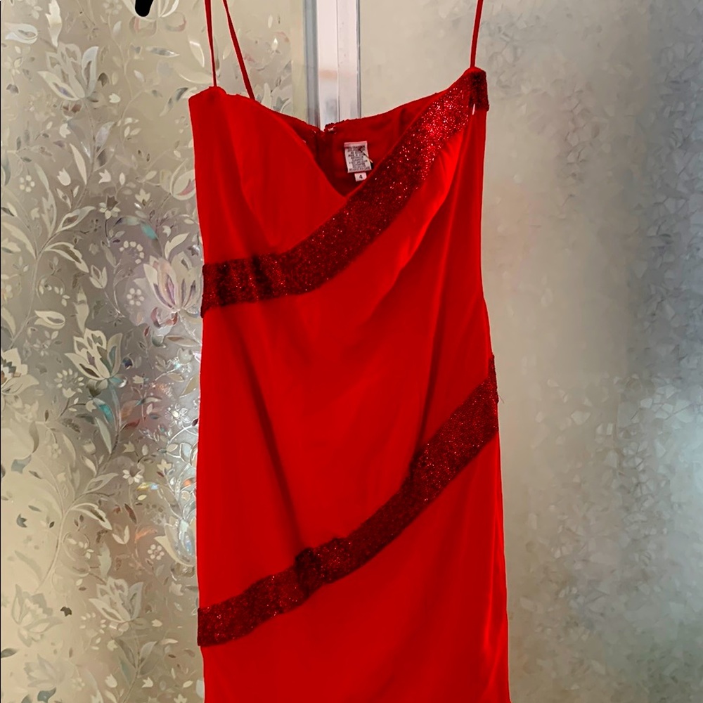 Elegant Red Sequin Dress